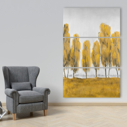 Canvas 40 x 60 - Seven abstract yellow trees