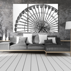 Canvas 40 x 60 - Monochrome ferris wheel