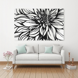 Canvas 40 x 60 - Dahlia flower outline style