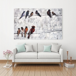 Canvas 40 x 60 - Colorful birds on branches