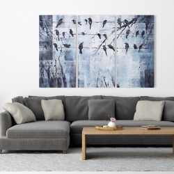 Canvas 40 x 60 - Abstract birds on electric wire