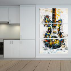 Toile 40 x 60 - Guitare colorée abstraite