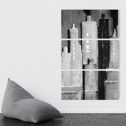 Canvas 40 x 60 - Abstract black and white buildings