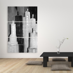 Canvas 40 x 60 - Abstract black and white cityscape