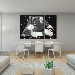 Toile 40 x 60 - Gardien de but défensive hockey