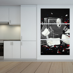 Toile 40 x 60 - Gardien de but défensive hockey