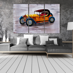 Toile 40 x 60 - Jouet de voiture jaune