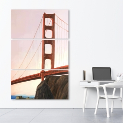 Canvas 40 x 60 - Sunset on the golden gate bridge