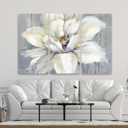 Canvas 40 x 60 - White flower on wood