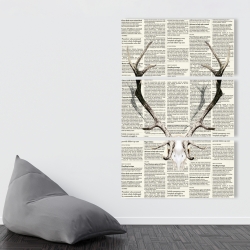 Canvas 40 x 60 - Deer horns on newspaper