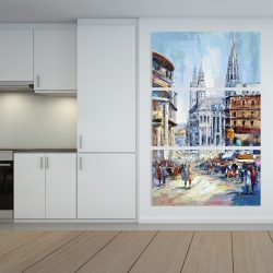 Canvas 40 x 60 - Busy street by a sunny day