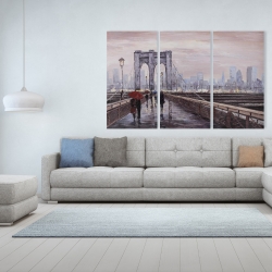 Canvas 40 x 60 - Brooklyn bridge with passersby