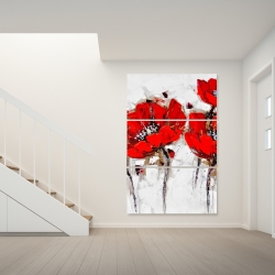 Canvas 40 x 60 - Red poppies with texture