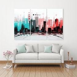 Canvas 40 x 60 - Cityscape with rose gold colors