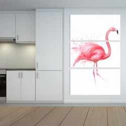Canvas 40 x 60 - Pink flamingo watercolor