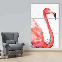 Canvas 40 x 60 - Splashing flamingo