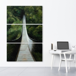 Canvas 40 x 60 - Suspended bridge in the forest