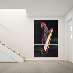 Canvas 40 x 60 - Colorful realistic harp