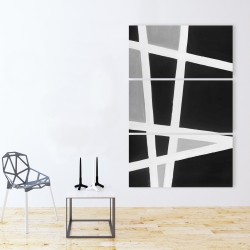Canvas 40 x 60 - Black and white abstract lines