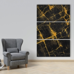 Canvas 40 x 60 - Black and gold marble