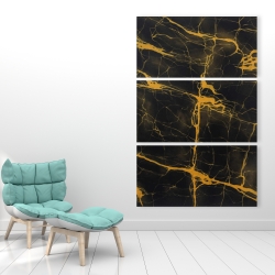 Canvas 40 x 60 - Black and gold marble texture