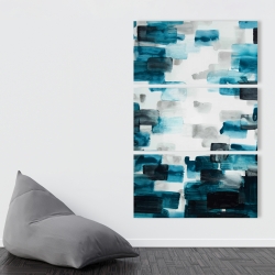 Canvas 40 x 60 - Turquoise and gray squares