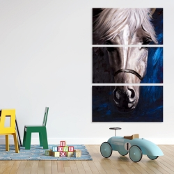 Canvas 40 x 60 - White horse on blue background