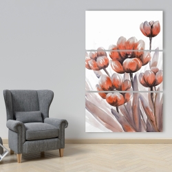 Canvas 40 x 60 - Watercolor red flowers