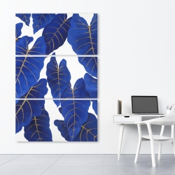 Canvas 40 x 60 - Tropical abstract blue leaves