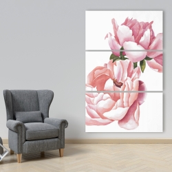 Canvas 40 x 60 - Two pink watercolor roses