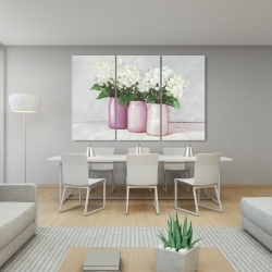 Canvas 40 x 60 - Hydrangea flowers in pink vases