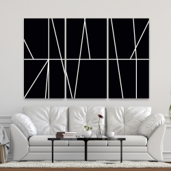 Canvas 40 x 60 - White stripes on black background