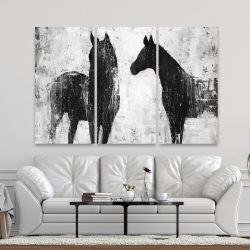 Canvas 40 x 60 - Black and white horses