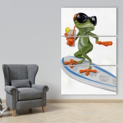 Canvas 40 x 60 - Funny frog surfing