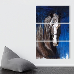 Canvas 40 x 60 - Brown horse on blue background