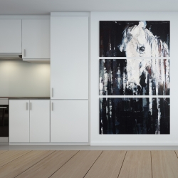 Canvas 40 x 60 - Abstract horse on black background
