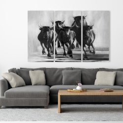 Canvas 40 x 60 - Group of bulls at galops