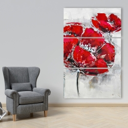 Canvas 40 x 60 - Abstract and texturized red flowers