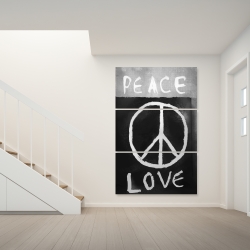 Canvas 40 x 60 - Peace love monochrome