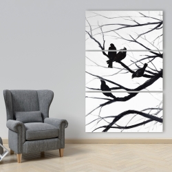 Canvas 40 x 60 - Birds and branches silhouette