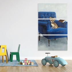 Canvas 40 x 60 - Chihuahua on a blue armchair