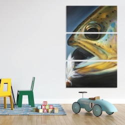Canvas 40 x 60 - Golden trout with fly fishing flie