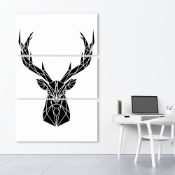 Canvas 40 x 60 - Geometric deer head