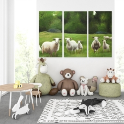 Toile 40 x 60 - Champ de moutons