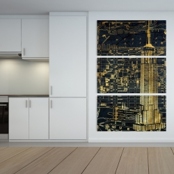 Canvas 40 x 60 - Gold city blue print