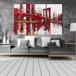 Canvas 40 x 60 - Abstract and industrial red bridge