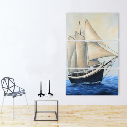 Canvas 40 x 60 - Ship gently sailing by a sunny day