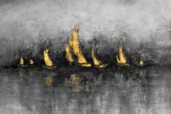 Gold sailboats