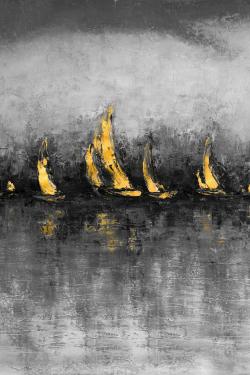 Gold sailboats