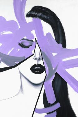 Abstract purple woman portrait